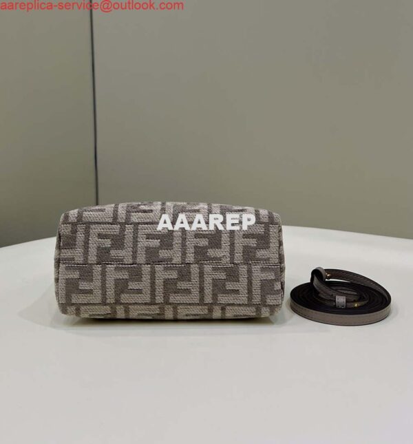 Replica Fendi 8BS067 By The Way Mini Small Boston Jacquard FF fabric bag Gray 4