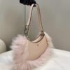 Replica Fendi 8BS069 Fendi Beige raffia bag Croissant bag 8373 2