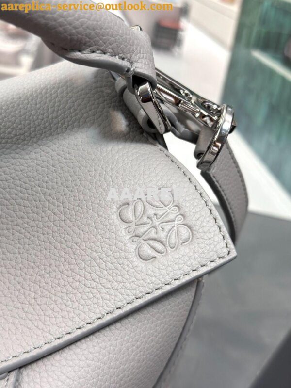 Replica Loewe Small Puzzle Bag In Soft Grained Calfskin A510P60 Pearl 6