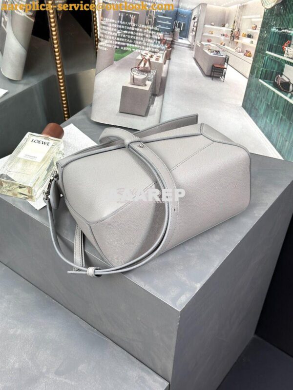 Replica Loewe Small Puzzle Bag In Soft Grained Calfskin A510P60 Pearl 9