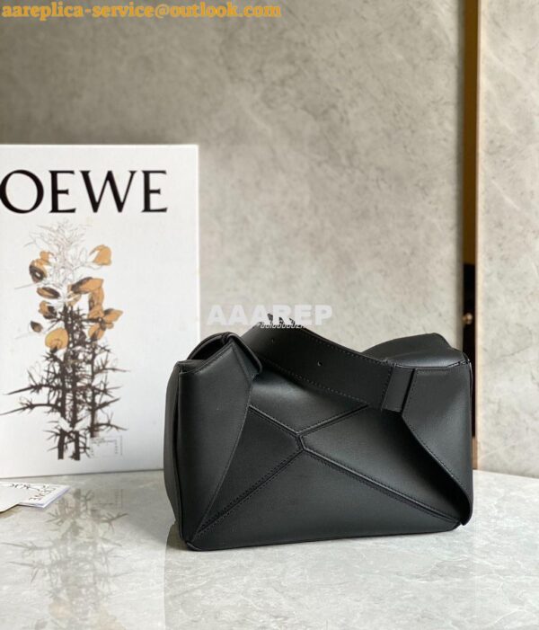 Replica Loewe Small Puzzle Bumbag In Classic Calfskin B510P35 Black 6