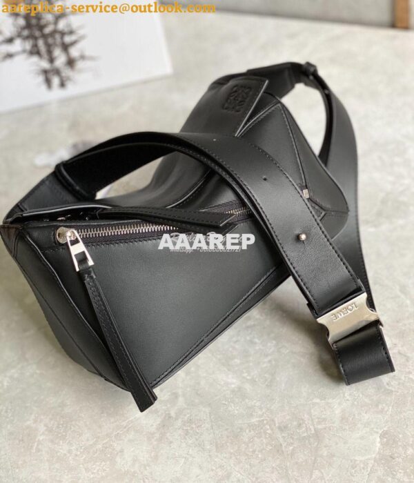 Replica Loewe Small Puzzle Bumbag In Classic Calfskin B510P35 Black 7