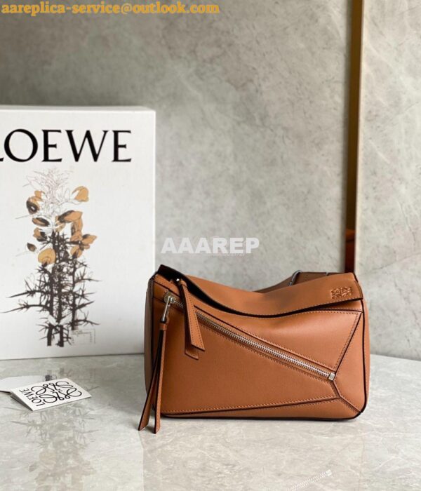 Replica Loewe Small Puzzle Bumbag In Classic Calfskin B510P35 Tan 3