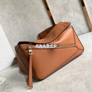 Replica Loewe Small Puzzle Bumbag In Classic Calfskin B510P35 Tan 2