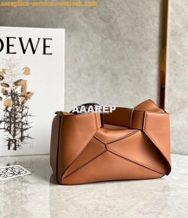 Replica Loewe Small Puzzle Bumbag In Classic Calfskin B510P35 Tan 5