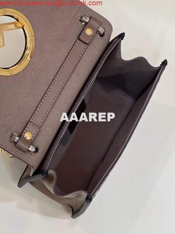 Replica Fendi 8BT286 Kan I F Small Leather Mini Bag Brown 8