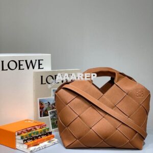 Replica Loewe Woven Basket Bag 66081 Tan