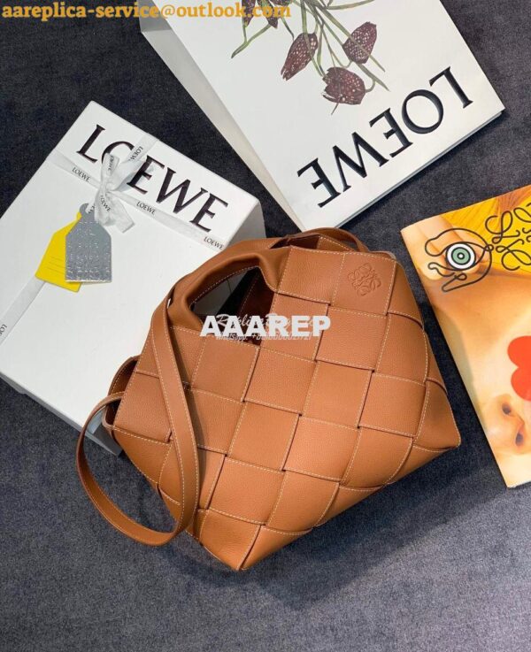 Replica Loewe Woven Basket Bag 66081 Tan 4