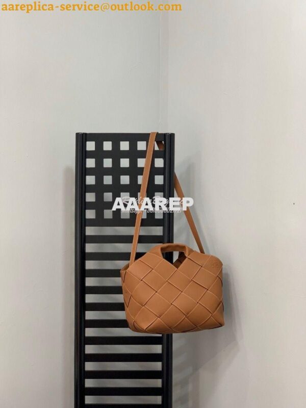 Replica Loewe Woven Basket Bag 66081 Tan 5