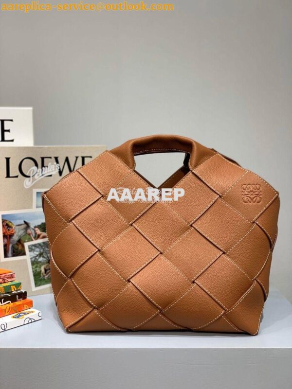 Replica Loewe Woven Basket Bag 66081 Tan 6