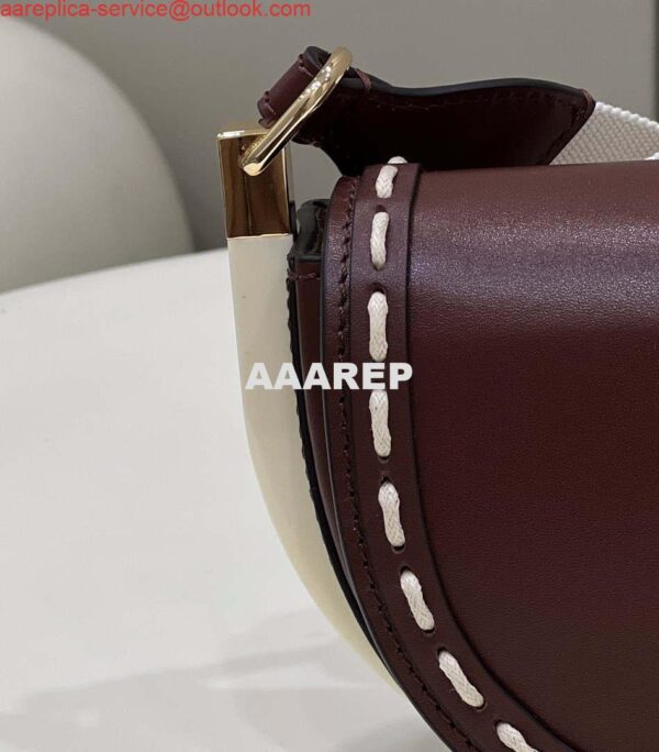 Replica Fendi 8BT346 Moonlight Shoulder Saddle Leather Wine Red 6