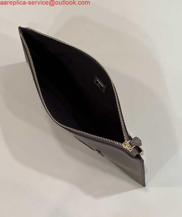 Replica Fendi 8N0178AC9S Fendi logo flat pouch clutch 8370S Gray 10