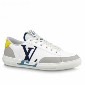 Replica Louis Vuitton Charlie Sneakers In White Leather With Blue Detail