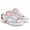 Replica Louis Vuitton Charlie Sneakers In White Leather With Blue Detail