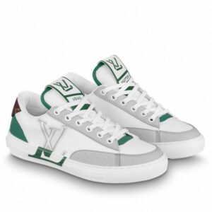 Replica Louis Vuitton Charlie Sneakers In White Leather With Vert Detail 2