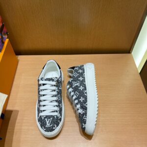 Replica Louis Vuitton gray Monogram denim Time Out Sneaker 1AAW2S 2