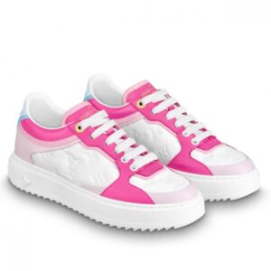 Replica Louis Vuitton Monogram Lambskin Time Out Sneakers Pink