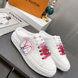 Replica Louis Vuitton Time Out Open Back Sneakers Fuchsia 2