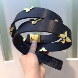 Replica Louis Vuitton LV Iconic Metallic Flowers 30mm Belt M9310U 2