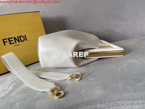 Replica Fendi FIRST 8BP127 Medium Bag White Leather 4