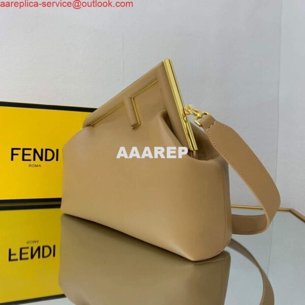 Replica Fendi FIRST Medium Bag Apricot Leather 8BP127 5