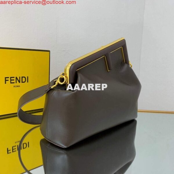 Replica Fendi FIRST Medium Bag Dark Brown Leather 8BP127 4