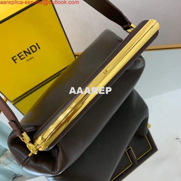 Replica Fendi FIRST Medium Bag Dark Brown Leather 8BP127 6