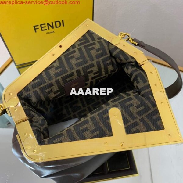 Replica Fendi FIRST Medium Bag Dark Brown Leather 8BP127 7