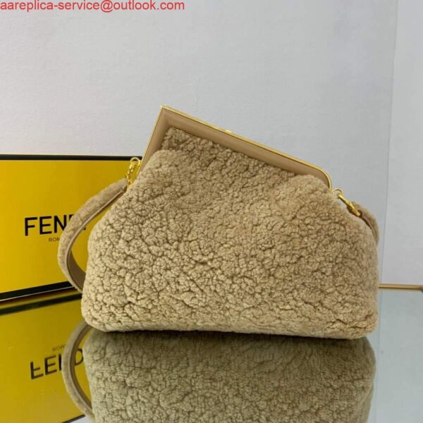 Replica Fendi First Medium Sheepskin Bag 8BP127 Apricot 3