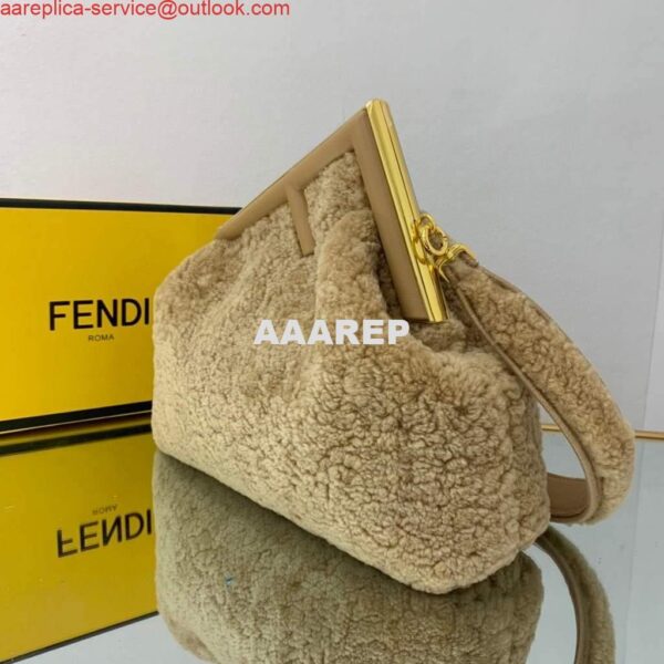 Replica Fendi First Medium Sheepskin Bag 8BP127 Apricot 5