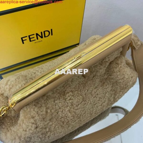 Replica Fendi First Medium Sheepskin Bag 8BP127 Apricot 6