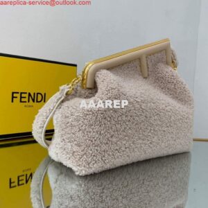 Replica Fendi First Medium Sheepskin Bag 8BP127 Beige 2