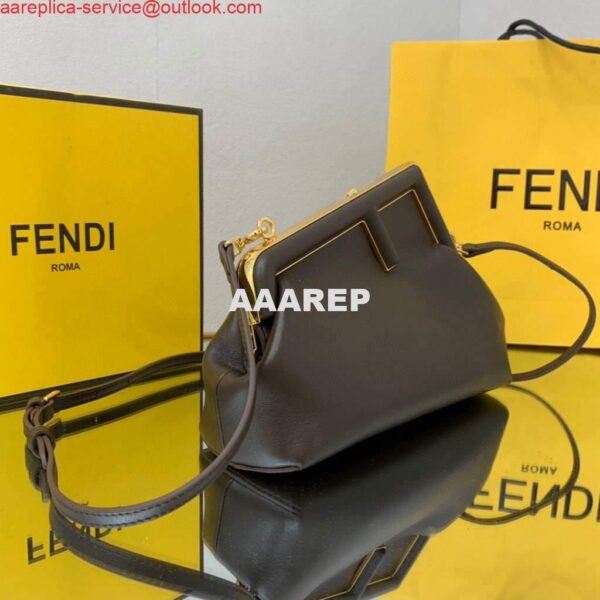 Replica Fendi FIRST Small Bag 8BP129 Dark Brown Leather 4