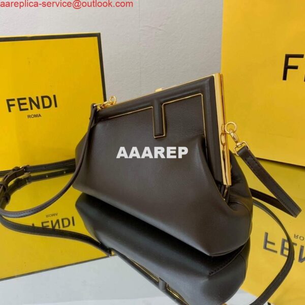 Replica Fendi FIRST Small Bag 8BP129 Dark Brown Leather 5