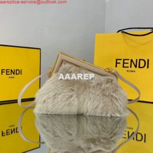 Replica Fendi FIRST Small Bag Fox fur Bag 8BP129 Apricot