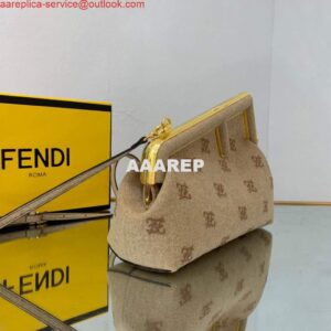 Replica Fendi First Small flannel Bag 8BP129 Tan 2