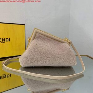 Replica Fendi First Small Sheepskin Bag 8BP129 Beige