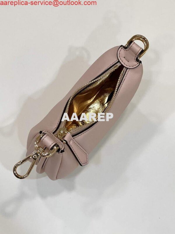 Replica Fendi Nano Fendigraphy Black Leather Charm 7AS089 Pink 6