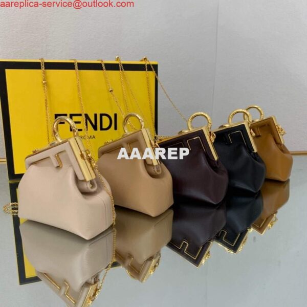 Replica Fendi Nano First Charm Shoulder Bag 7AS051 Apricot