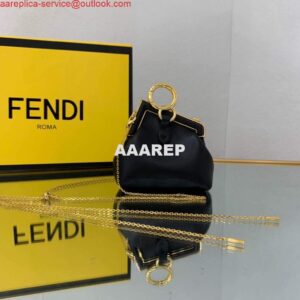 Replica Fendi Nano First Charm Shoulder Bag 7AS051 Black