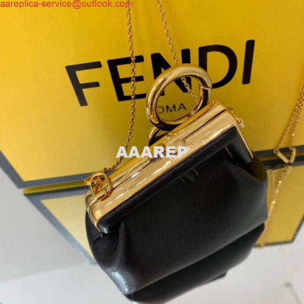 Replica Fendi Nano First Charm Shoulder Bag 7AS051 Black 7