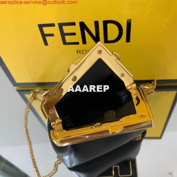 Replica Fendi Nano First Charm Shoulder Bag 7AS051 Black 8