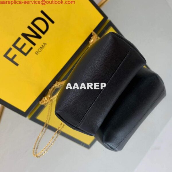 Replica Fendi Nano First Charm Shoulder Bag 7AS051 Black 10