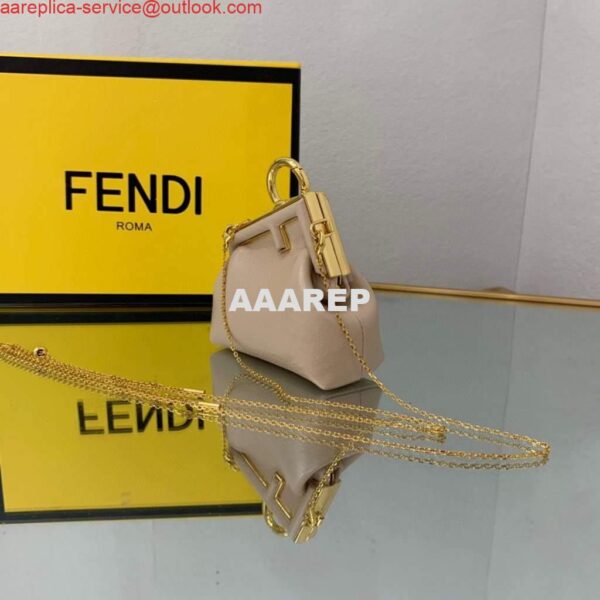 Replica Fendi Nano First Charm Shoulder Bag 7AS051 Light Pink 6