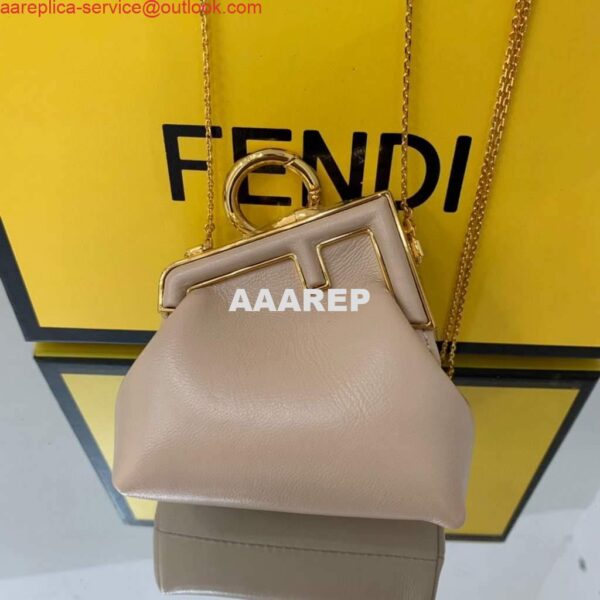 Replica Fendi Nano First Charm Shoulder Bag 7AS051 Light Pink 7