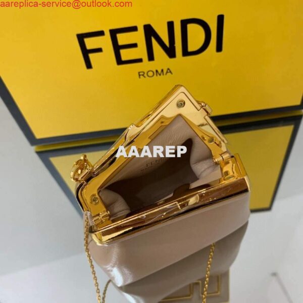 Replica Fendi Nano First Charm Shoulder Bag 7AS051 Light Pink 9