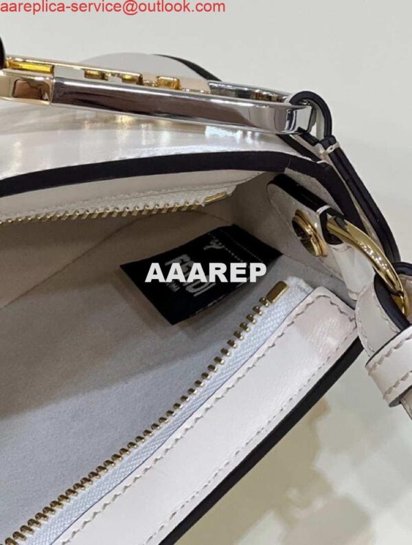 Replica Fendi O’Lock Swing Camellia leather pouch 8BS068AHM0F1DMY 8573 White 6
