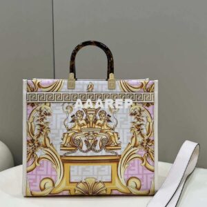 Replica Fendi Sunshine Medium Tote Shoulder Bag 8BH386 Versace FF Logo 2