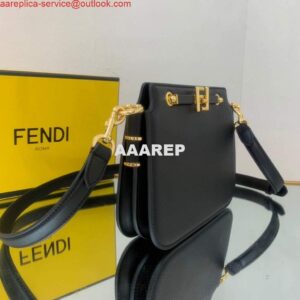 Replica Fendi Touch Black leather Bag 8BT349 2