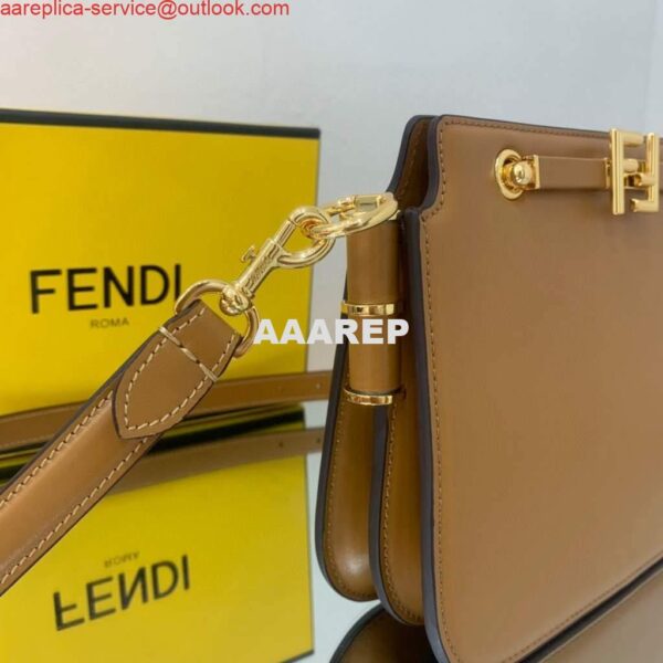 Replica Fendi Touch Brown leather Bag 8BT349 5